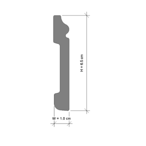 Plinta decorativa din polimer rigid L3 - 6.5x1x240 cm