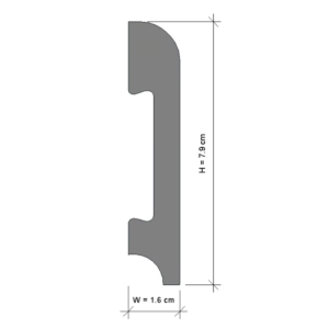 Plinta decorativa din polimer rigid L5 - 7.9x1.6x240 cm