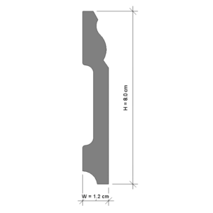 Plinta decorativa din polimer rigid L6 - 8x1.2x240 cm