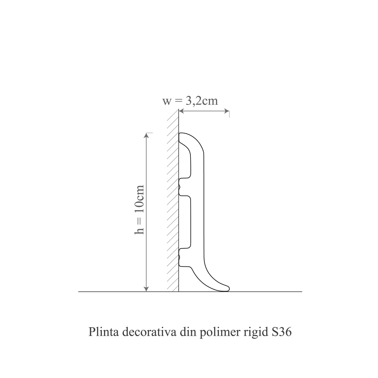 Plinta decorativa din polimer rigid S36-10x3.2x200 cm - imagine 2