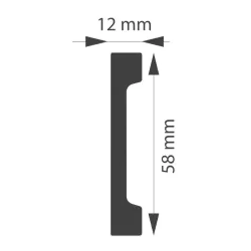 Brau decorativ din polimer rigid B20 - 5.8x1.2x200 cm - imagine 2