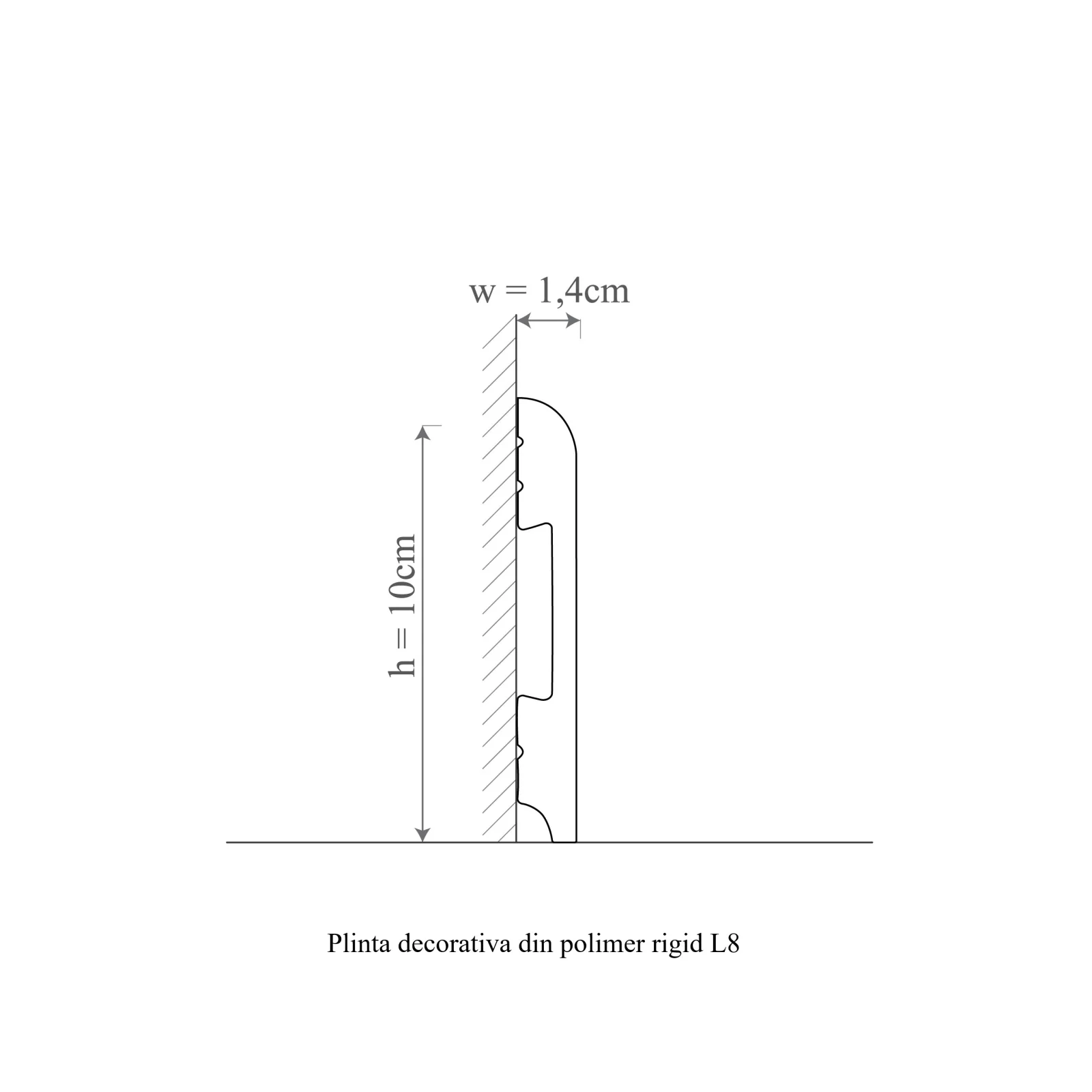 Plinta decorativa din polimer rigid L8 - 10x1.4x200 cm - imagine 2